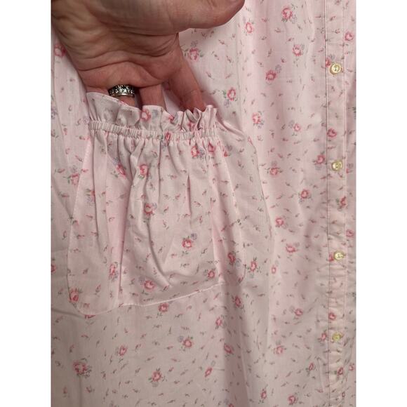 NWT Vintage Miss Elaine for Lord & Taylor Cotton Floral sleeveless Nightgown M - Picture 6 of 14